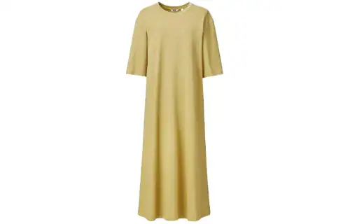 UNIQLO SS24 Short Sleeved Dress Women's Apricot Yellow