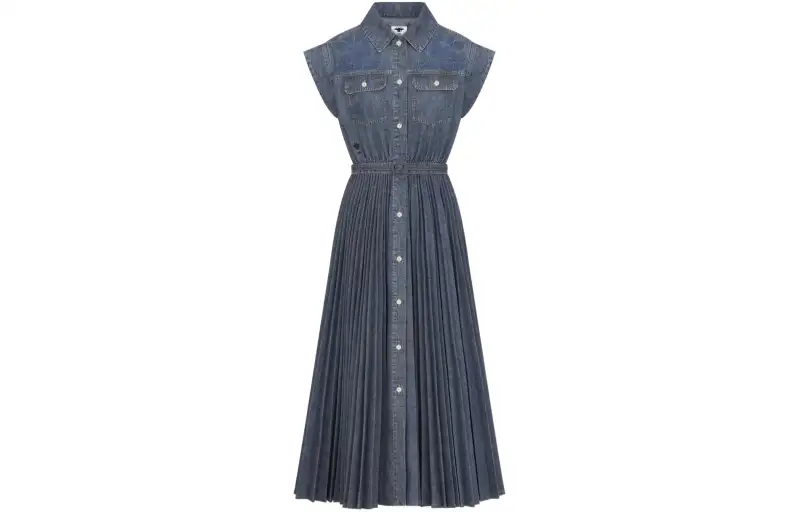 DIOR SS24 Short Sleeved Dress Women's Blue