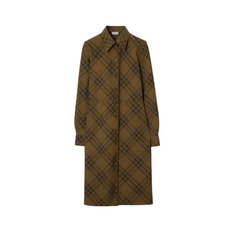 Burberry checked wool shirt dress