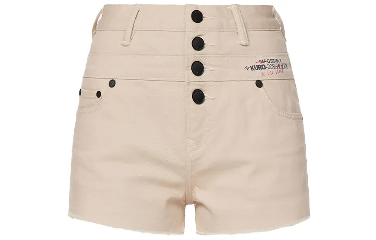 EVISU Denim Shorts Women's Light Apricot Moderate Slim Fit Pants