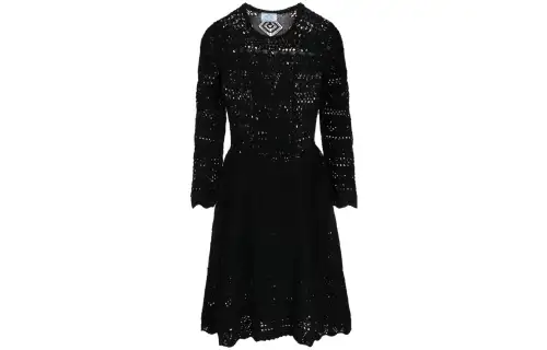 Prada flared-skirt crochet dress