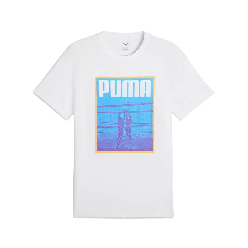 PUMA T-Shirts Men's White Crew Neck Moderate