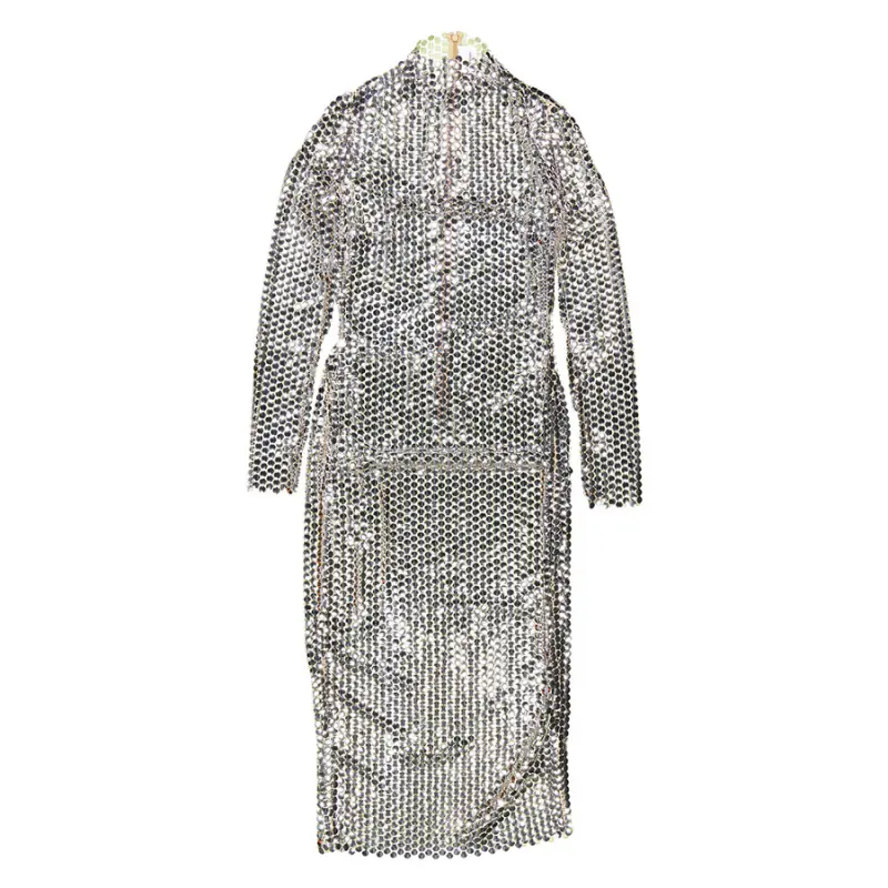 Burberry Long Sleeved Dress Women's Silver