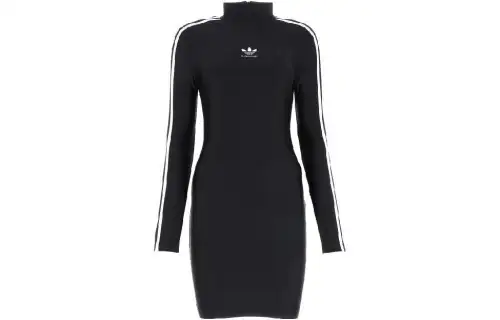 Balenciaga X Adidas Long Sleeve Mini Dress Black
