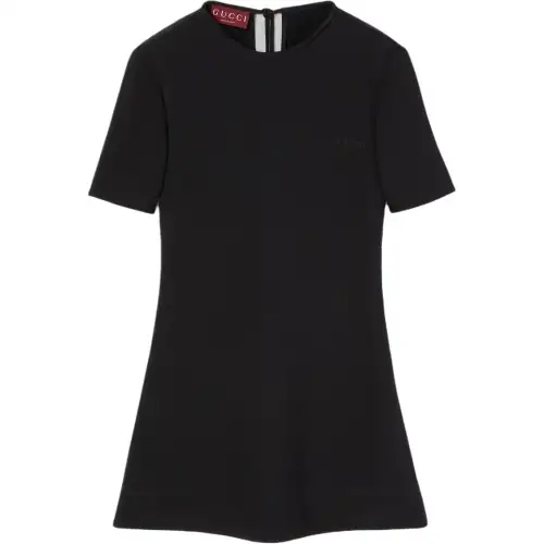 GUCCI Silk Crêpe Mini Dress With Embroidery