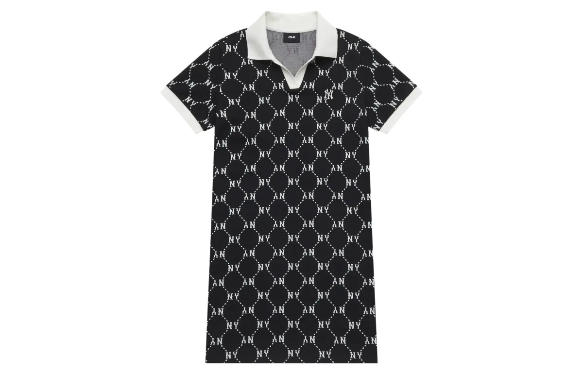 MLB MONOGRAM SS25 Short Sleeved Dress Women's Black