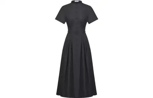 DIOR Short Sleeved Dress Women's Black
