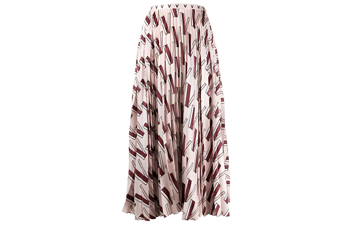 Женская юбка Valentino FW21 Pleated Printed Skirt (разноцветная)