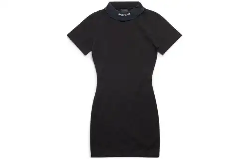 Balenciaga Short Sleeved Dress Women's Black