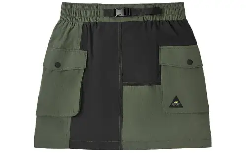 Vans Cargo Short Skirts Women's Army Green Moderate Short Patchwork Style