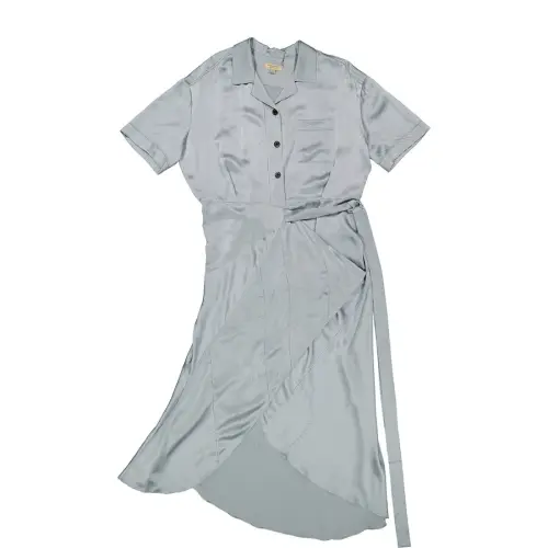 Burberry Short Sleeved Dress Women's Gray