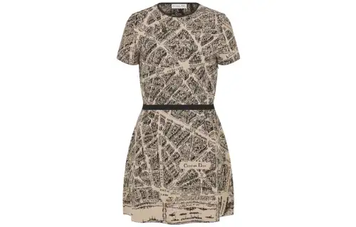 DIOR SS23 Short Sleeved Dress Women's Brown