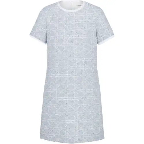 DIOR SS25 Short Sleeved Dress Women's Sky Blue