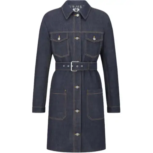 DIOR Long Sleeved Dress Women's Blue