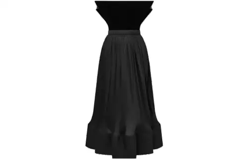 LOUIS VUITTON 3D Bustier VeLOUIS VUITTONet Hem Dress