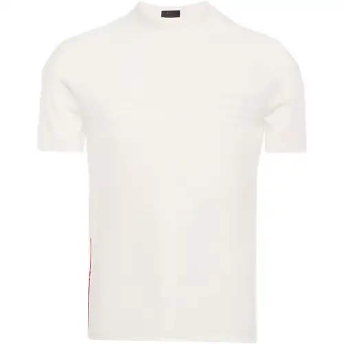 PRADA T Shirts Men's White Crew Neck Moderate Straight Fit