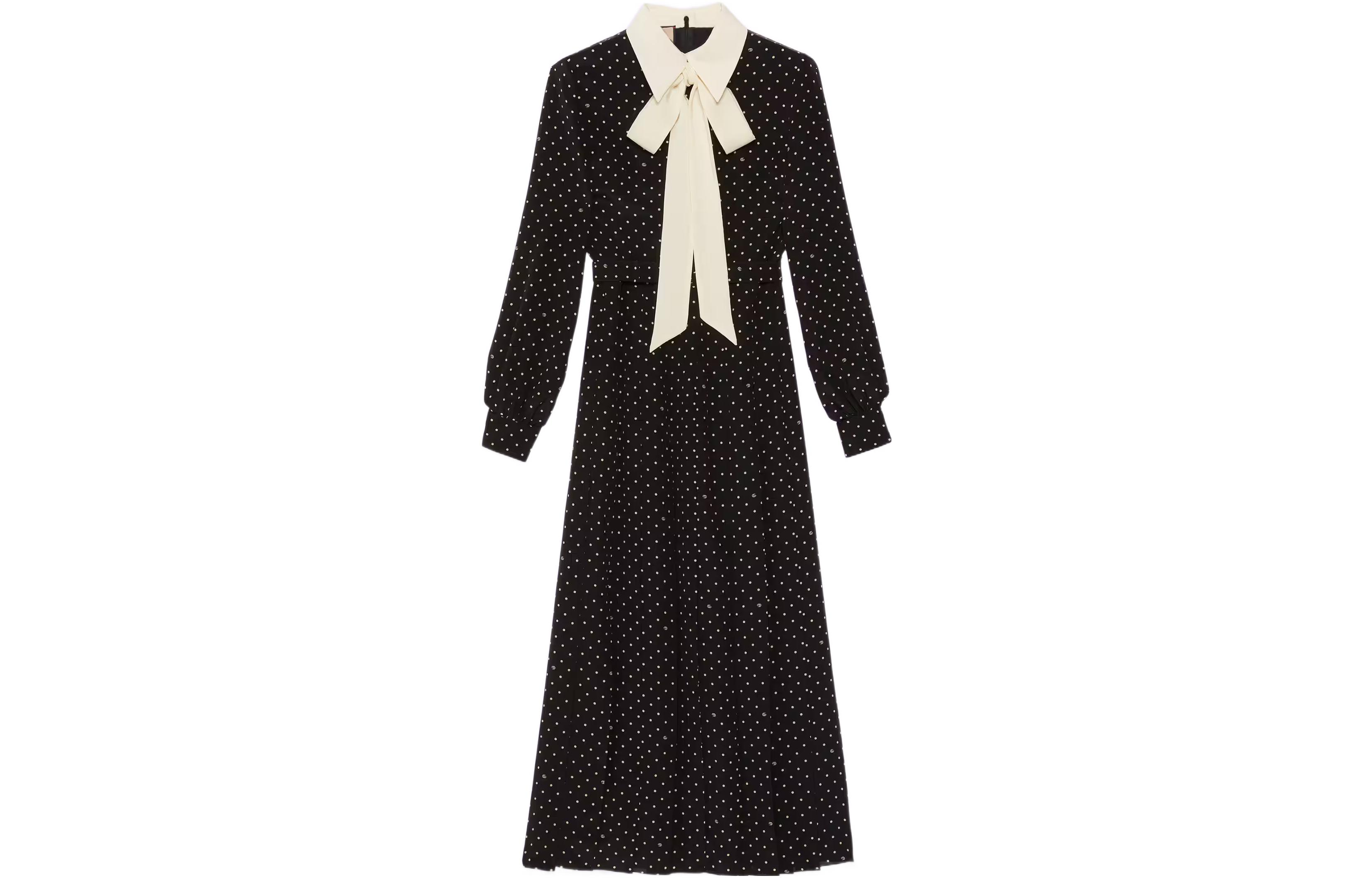 GUCCI SS22 Long Sleeved Dress Women's Black