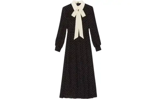 GUCCI SS22 Long Sleeved Dress Women's Black