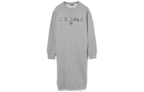 A BATHING APE Long Sleeved Dress Women's Gray