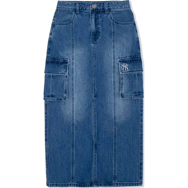 MLB New York Yankees Denim Long Skirt Women's Indigo