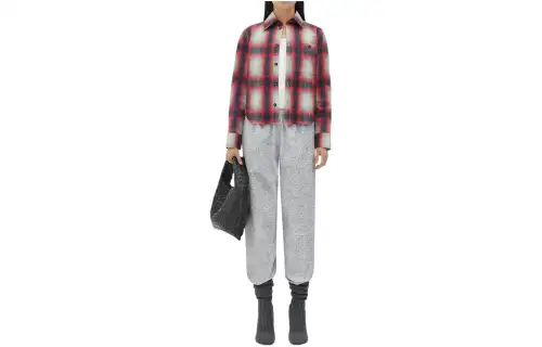 Bottega Veneta SS24 Leather Pants Women's Mixed Light Gray
