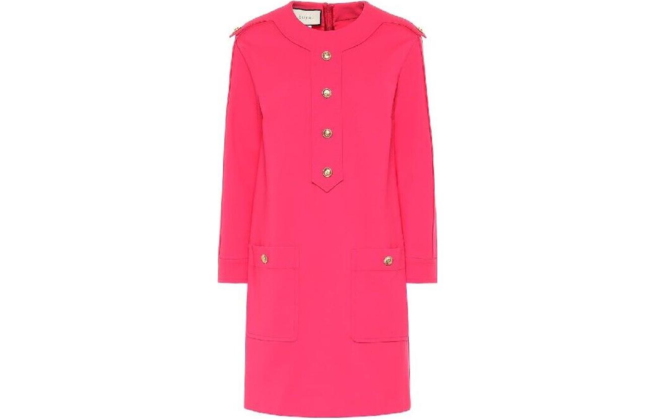 GUCCI SS22 Long Sleeved Dress Women's Pink