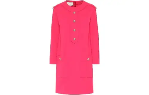 GUCCI SS22 Long Sleeved Dress Women's Pink