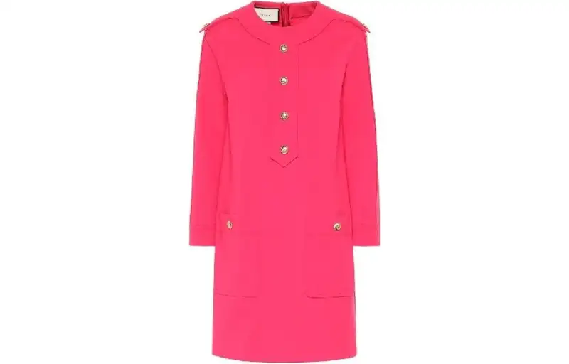 GUCCI SS22 Long Sleeved Dress Women's Pink