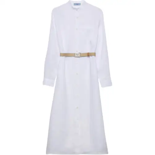PRADA FW24 Long Sleeved Dress Women's White