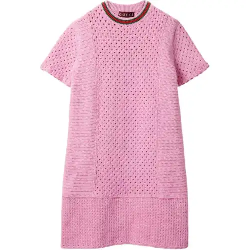 GUCCI Short Sleeved Dress Women's Pink