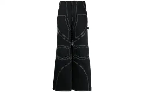 OFF WHITE Jeans Women's Black Moderate Straight Fit Pants