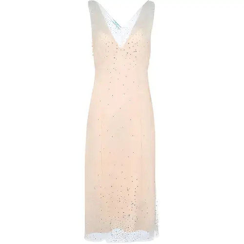 PRADA Crystal embellished Tulle Midi Dress