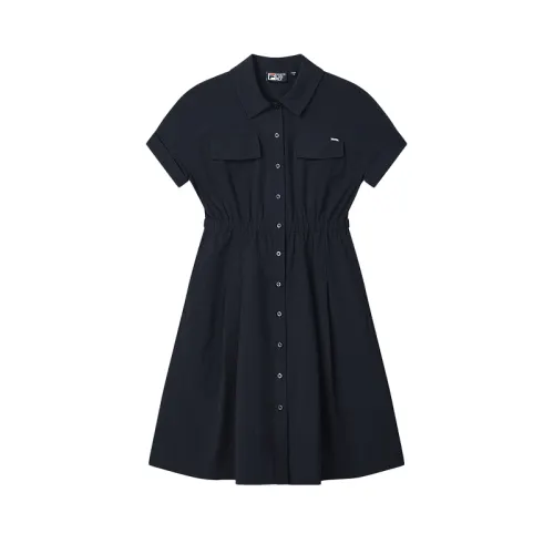 FILA WHITE Short Sleeved Dress Women's Legend Blue
