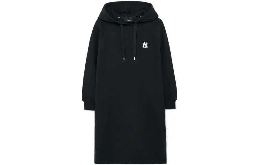 MLB Long-Sleeved Dresses Women's Black Hooded Moderate Long