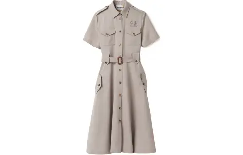 MIU MIU SS24 Short Sleeved Dress Women's Gray