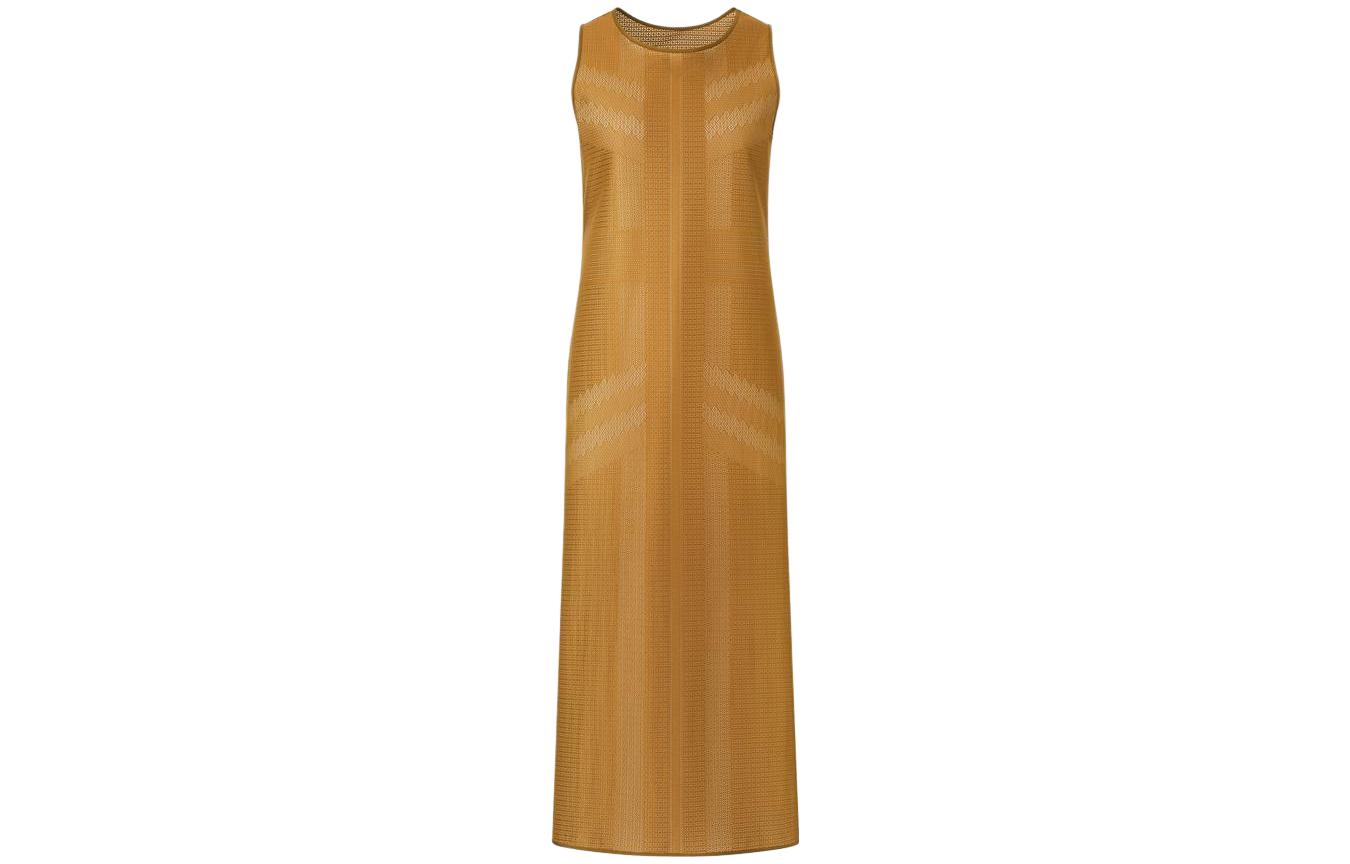 UNIQLO /UNIQLO x Mame Kurogouchi joint series solid color mesh long sleeveless dress brown
