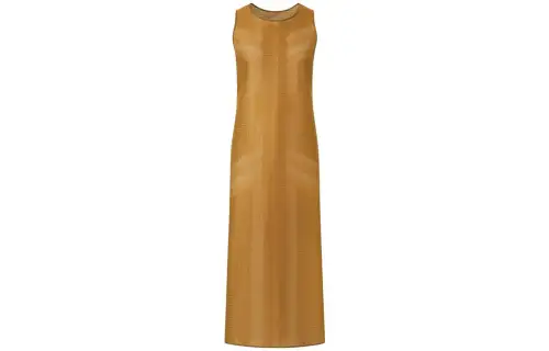 UNIQLO X MAME KUROGOUCHI UNIQLO X Mame Kurogouchi Sleeveless Dresses Women's Coffee Crew Neck Moderate Long