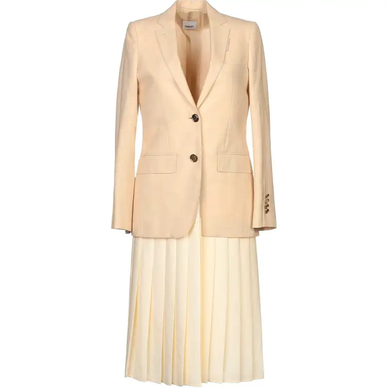 Burberry Long Sleeved Dress Women's Beige