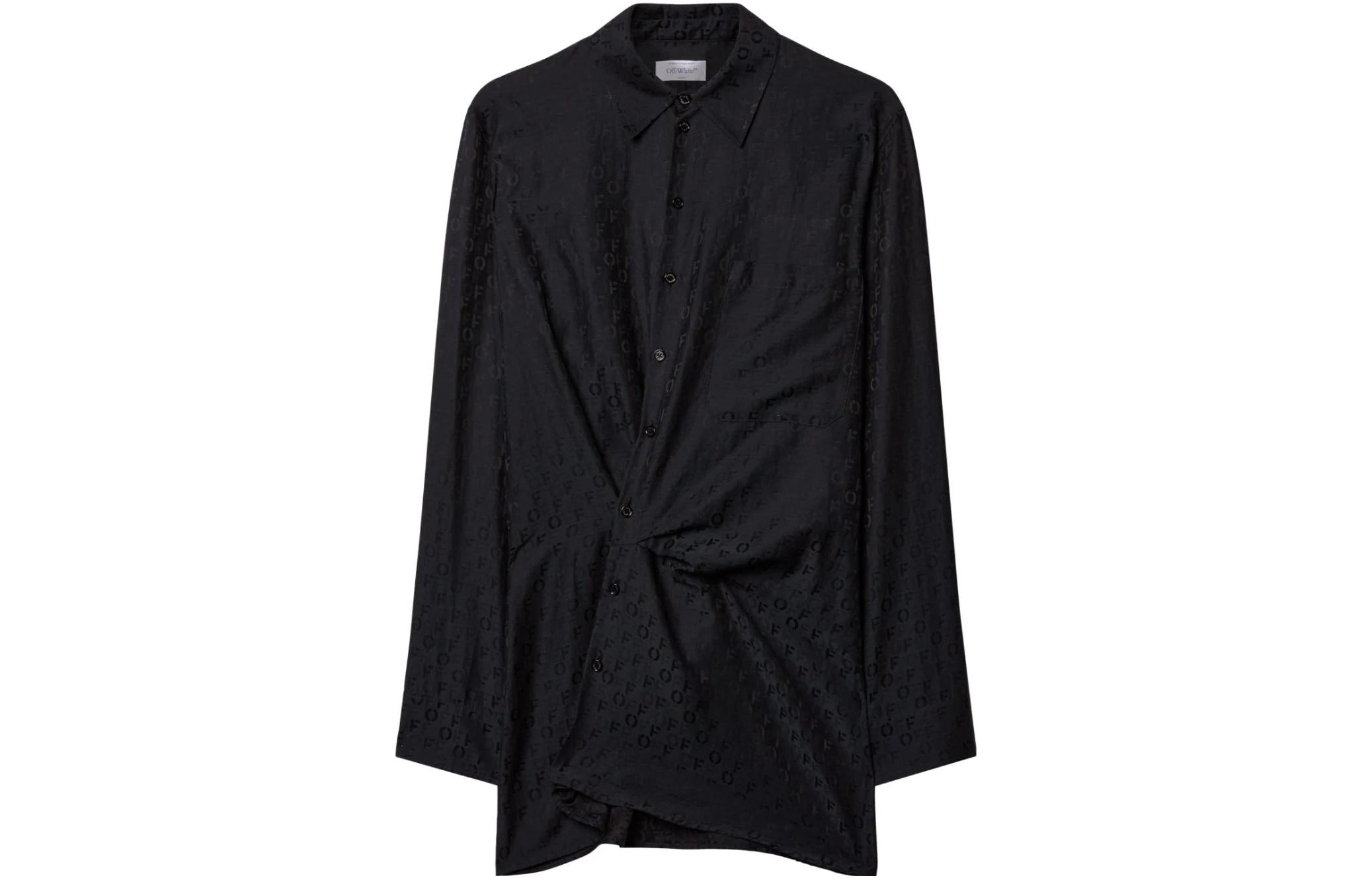 OFF-WHITE Off jacquard twisted shirtdress