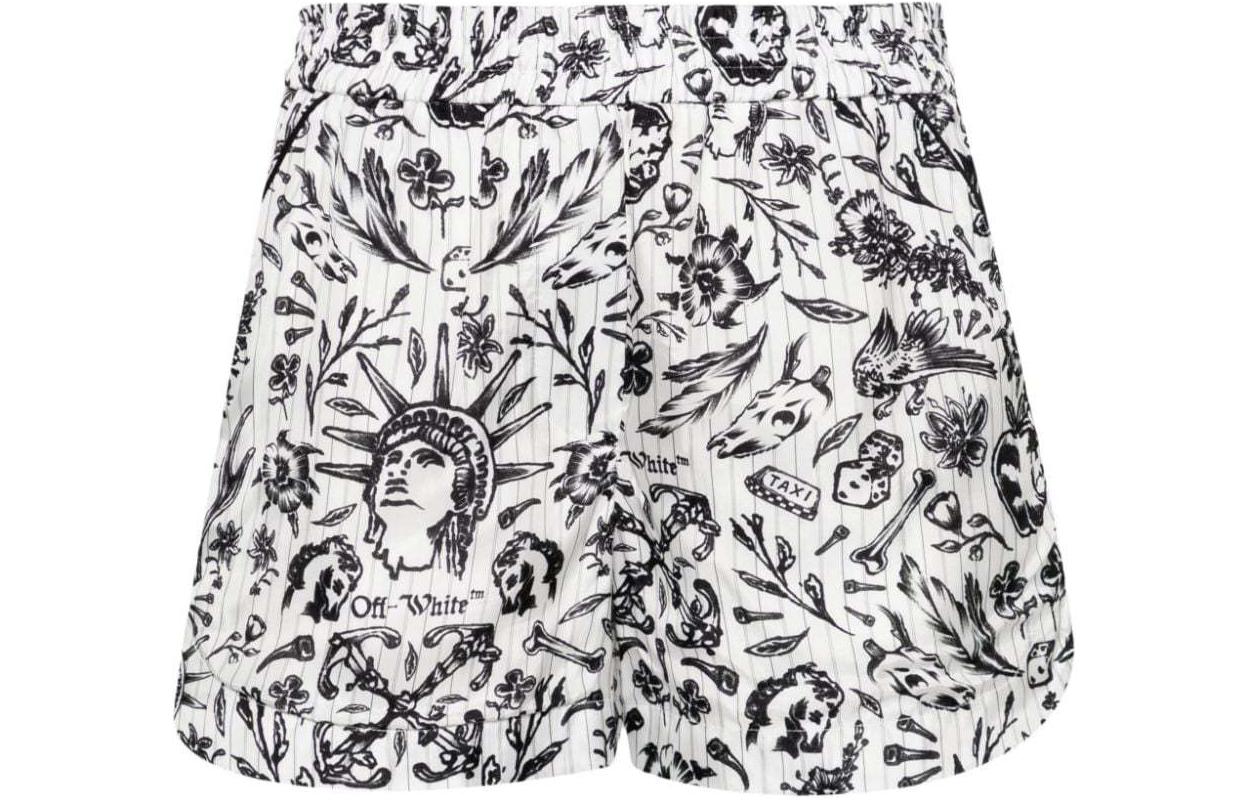 OFF-WHITE Tattoo graphic-print pajama shorts