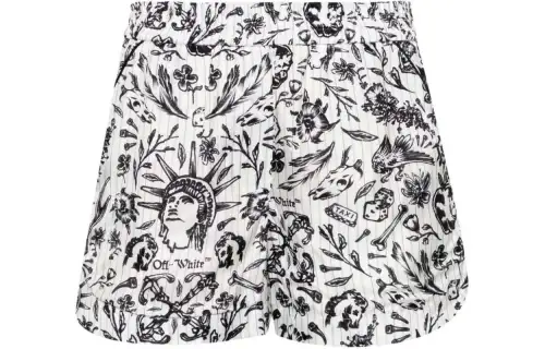 OFF-WHITE Tattoo graphic-print pajama shorts
