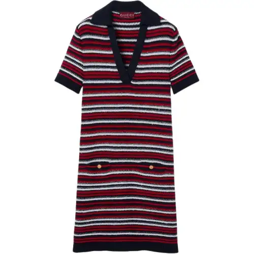 GUCCI Short Sleeved Dress Women's Red