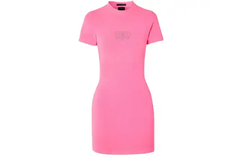 Balenciaga Short Sleeved Dress, Slim Fit Women's Pink