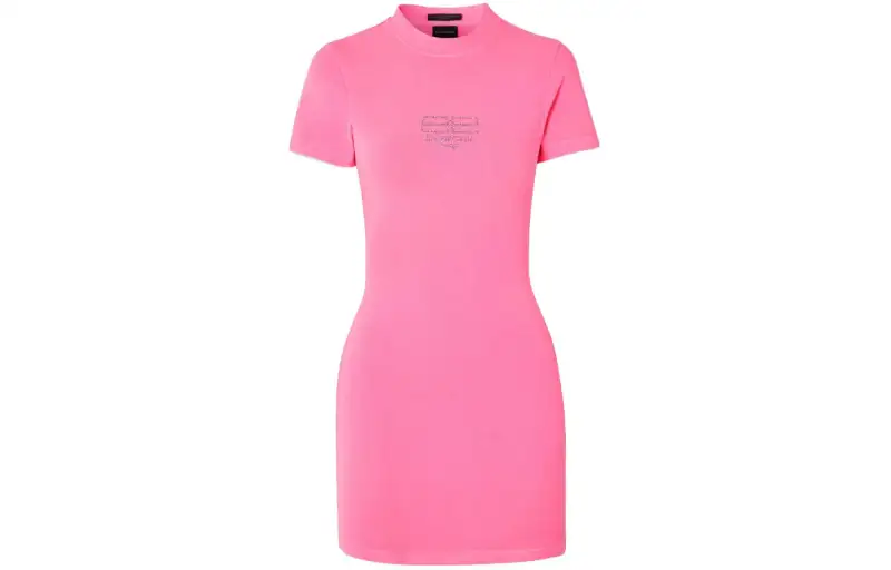 Balenciaga Short Sleeved Dress, Slim Fit Women's Pink