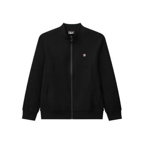 FILA Knitwear Men's Jet Black Stand Collar Moderate