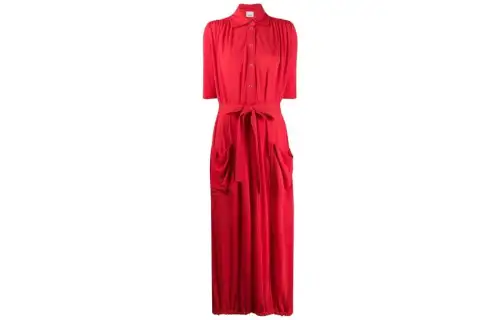 Burberry Short Sleeved Dress Women's Red