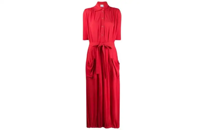 Burberry Short Sleeved Dress Women's Red