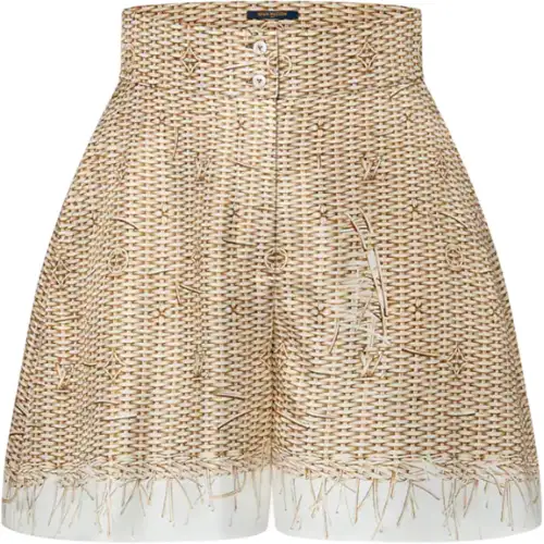 LOUIS VUITTON Monogram Raffia Pajama Shorts