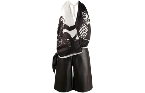 Bottega Veneta Graphic Printed Top Shorts Set