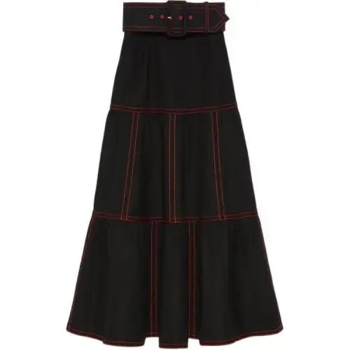 GUCCI Top-Stitch A-Line Skirt